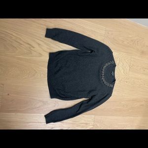 Top shop Dark gray jewel collar sweater